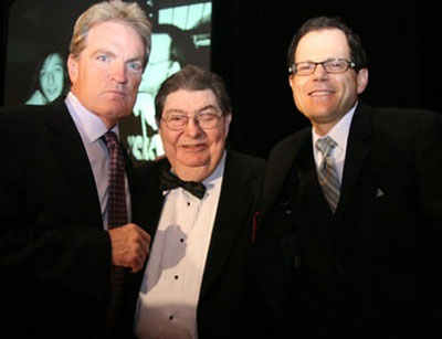 Scott Shannon, Kal Rudman, and Fred Deane share a moment at the Awards ceremony.