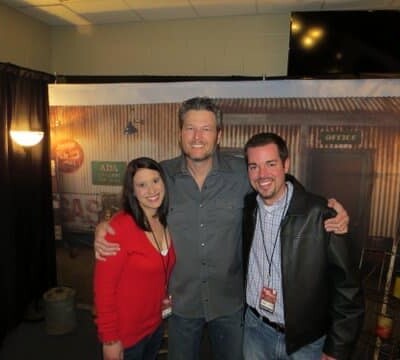 My wife and I backstage before the Blake Shelton concert in Memphis