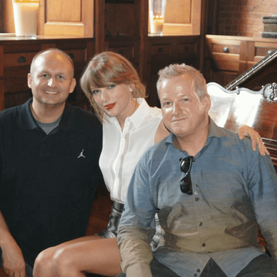 (2014) Todd Cavanah and I with Taylor Swift. The first day we got to hear "Shake It Off," "Blank Space," "Style," and a couple other brilliant masterpieces from her "1989" album. In her home in NYC. Defintiely an unforgettable experience.