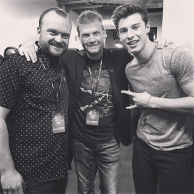 KYLD/KIOI APD/MD Travis Loughran, Mark, and Shawn Mendes. KYLD/KIOI APD/MD Travis Loughran, Shawn Mendes, and Mark.