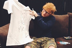 ed sheeran shirt off